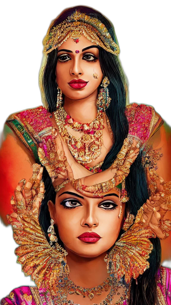 jewelry, face, photorealistic, oil painting transparent PNG cut-out
