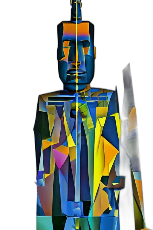 robot, jacket, staff, sword transparent PNG cut-out
