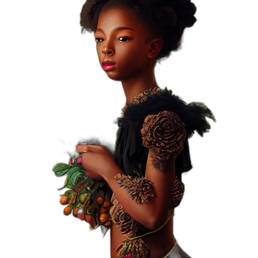 dress, crown, jewelry, fantasy art transparent PNG cut-out