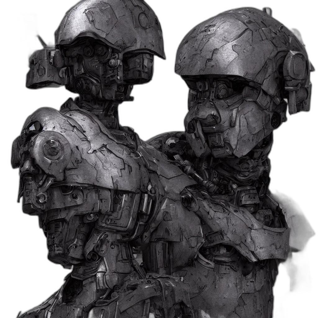 robot, mask, face, weapon transparent PNG cut-out