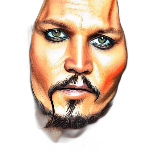 face, photorealistic, watercolor, comic book art transparent PNG cut-out