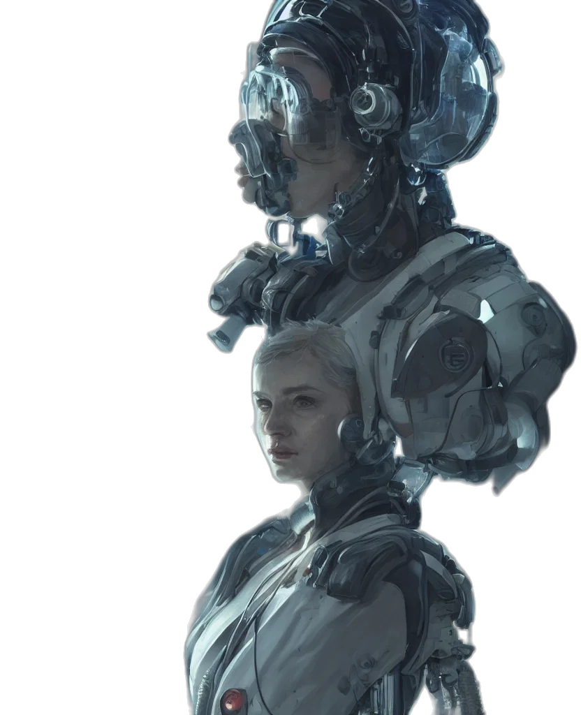 robot, face, mask, creature transparent PNG cut-out