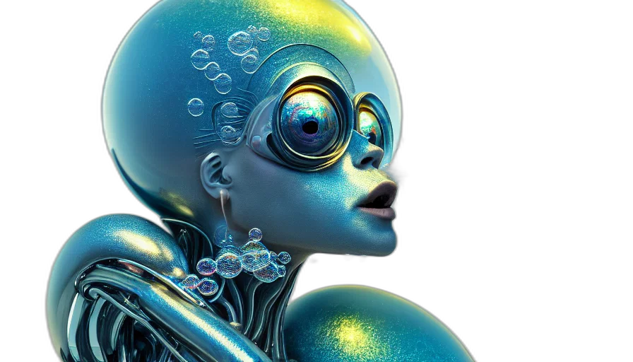 robot, cyberpunk, 3d render, concept art transparent PNG cut-out