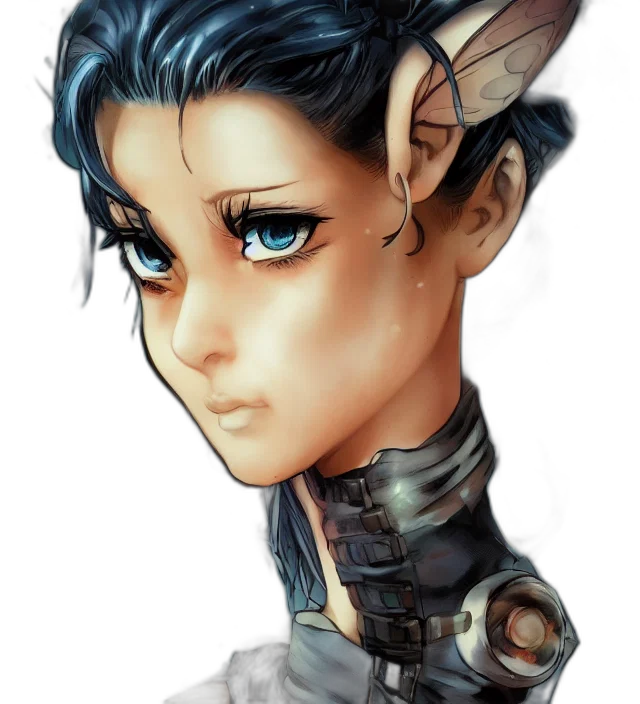 face, dragon, staff, fantasy art transparent PNG cut-out