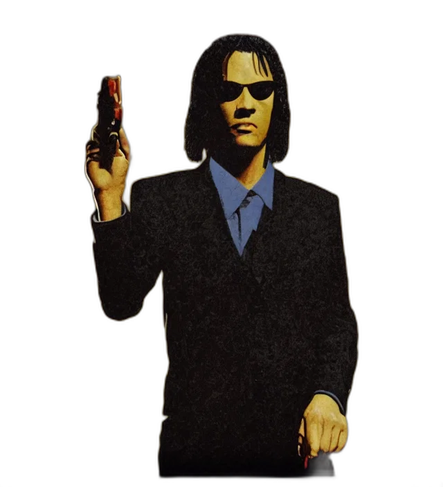 jacket, weapon, pixel art, cartoon transparent PNG cut-out