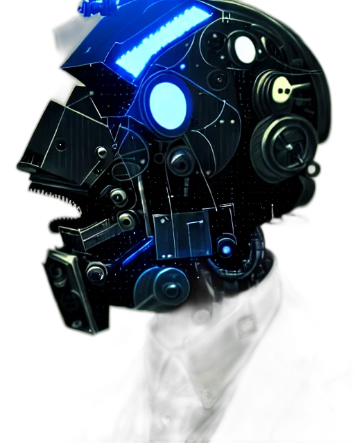 robot, mask, hat, face transparent PNG cut-out