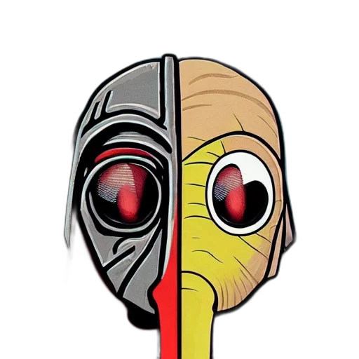 mask, robot, face, comic book art transparent PNG cut-out