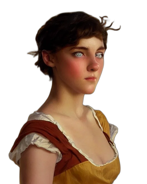 face, dress, staff, crown transparent PNG cut-out