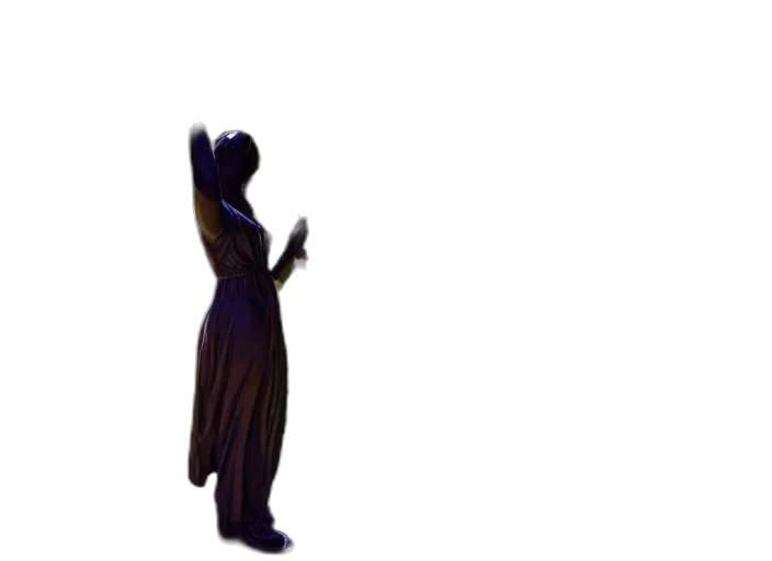 dress, staff, robot, creature transparent PNG cut-out