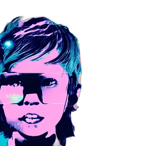 face, mask, cyberpunk, cartoon transparent PNG cut-out