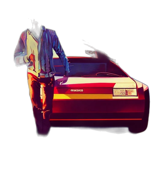 car, jacket, robot, concept art transparent PNG cut-out