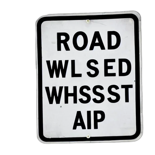 road, sign, warning, kanye transparent PNG cut-out