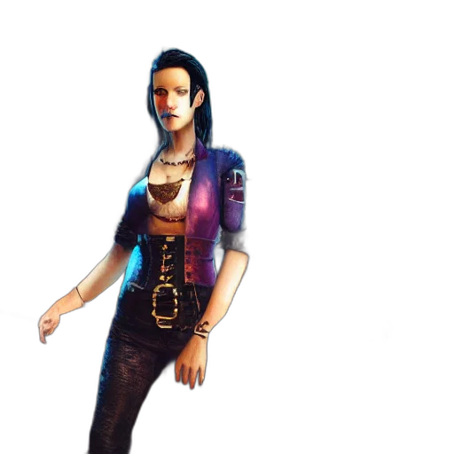 jacket, dress, staff, weapon transparent PNG cut-out