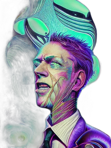 face, mask, creature, vaporwave transparent PNG cut-out