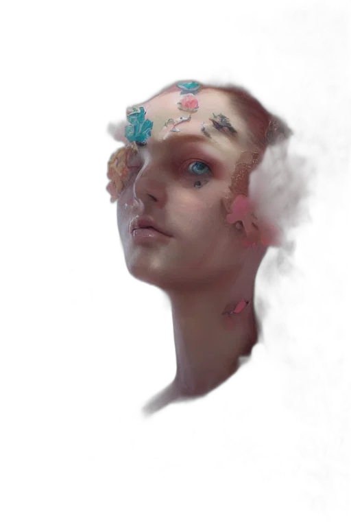 face, mask, crown, flower transparent PNG cut-out