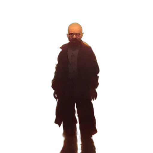 jacket, staff, creature, mask transparent PNG cut-out