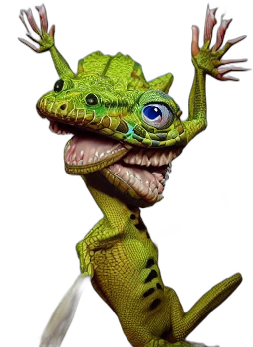 dragon, creature, animal, staff transparent PNG cut-out