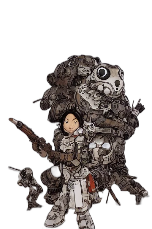 robot, weapon, jacket, concept art transparent PNG cut-out