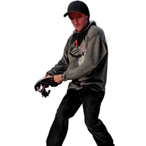 staff, weapon, jacket, hat transparent PNG cut-out