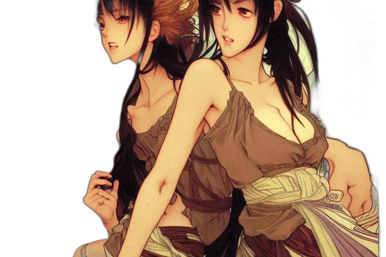 dress, concept art, anime, fantasy art transparent PNG cut-out