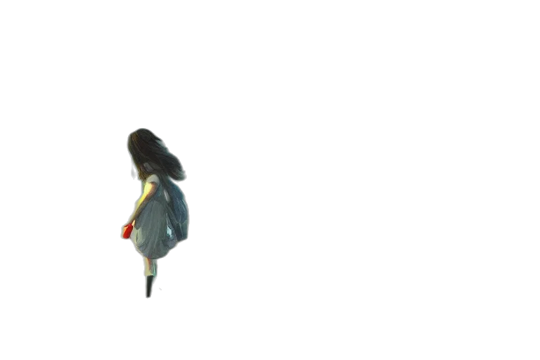 dress, staff, hair, weapon transparent PNG cut-out