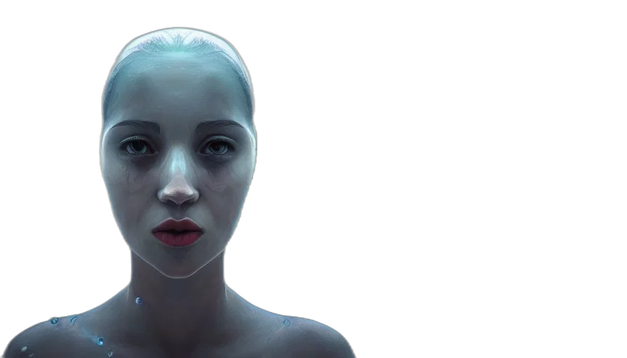 robot, face, concept art, cyberpunk transparent PNG cut-out