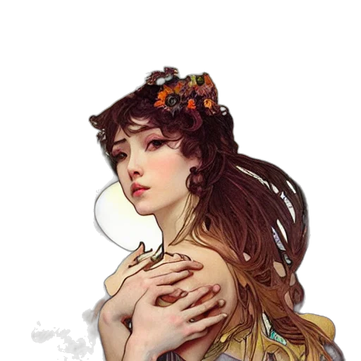 dress, crown, jewelry, fantasy art transparent PNG cut-out