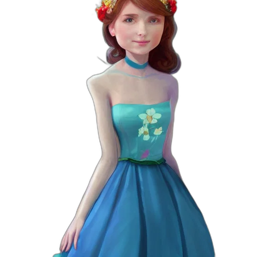 dress, crown, jewelry, concept art transparent PNG cut-out