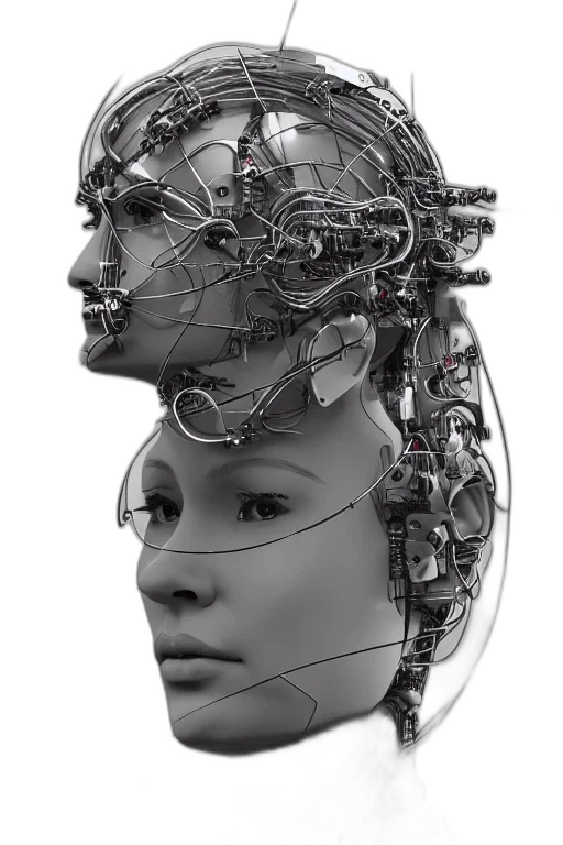 robot, face, mask, crown transparent PNG cut-out