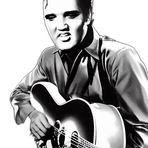 photorealistic, cartoon, comic book art, elvis transparent PNG cut-out