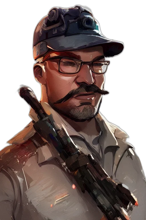 staff, weapon, face, hat transparent PNG cut-out