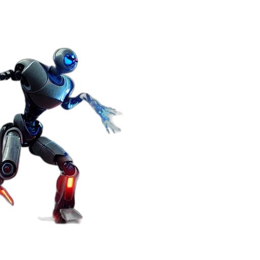 robot, 3d render, concept art, blue transparent PNG cut-out