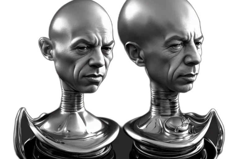 face, robot, concept art, 3d render transparent PNG cut-out