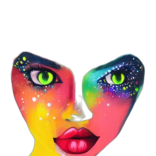 mask, face, fantasy art, watercolor transparent PNG cut-out