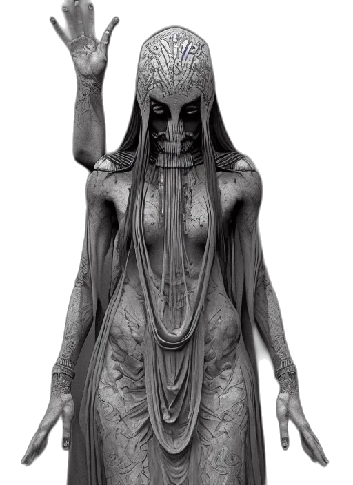 dress, mask, creature, concept art transparent PNG cut-out