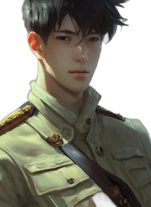 staff, jacket, face, weapon transparent PNG cut-out