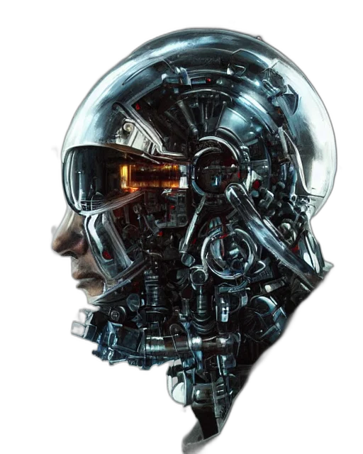 robot, face, mask, jacket transparent PNG cut-out