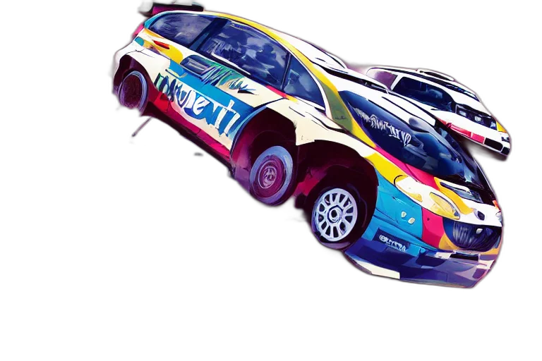 car, concept art, cartoon, photorealistic transparent PNG cut-out