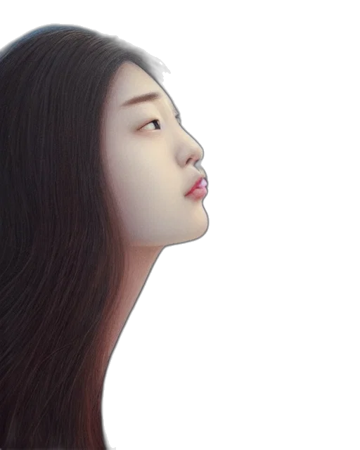 face, hair, mask, photorealistic transparent PNG cut-out