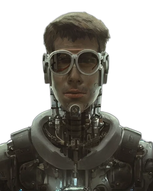 robot, face, mask, jacket transparent PNG cut-out