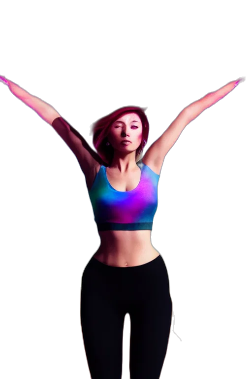 staff, vaporwave, 3d render, pixel art transparent PNG cut-out