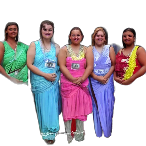 dress, staff, jewelry, neon transparent PNG cut-out