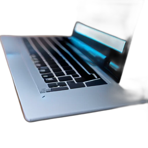 3d render, laptop, long, mechanic transparent PNG cut-out