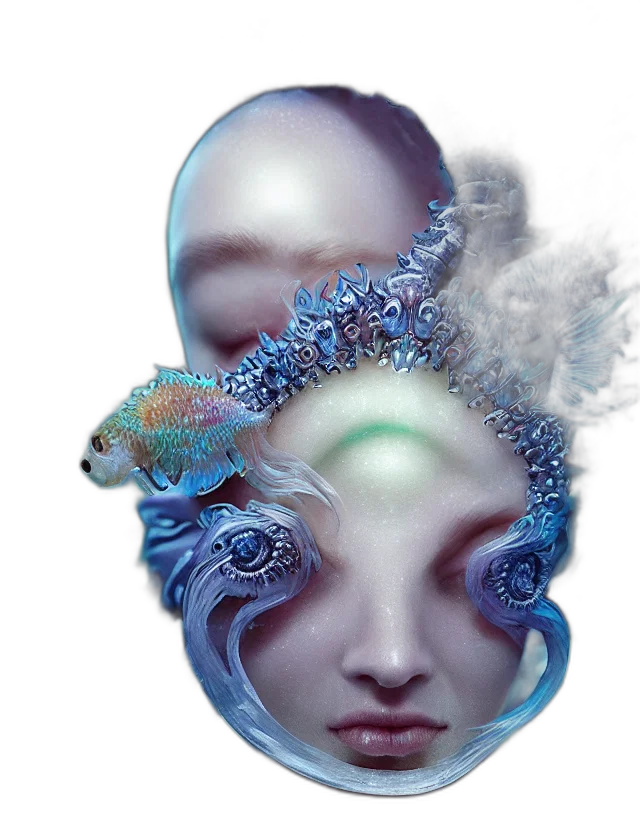 mask, face, creature, crown transparent PNG cut-out