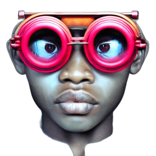 face, mask, robot, 3d render transparent PNG cut-out