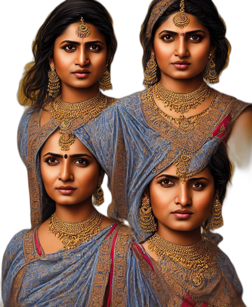 jewelry, face, photorealistic, oil painting transparent PNG cut-out