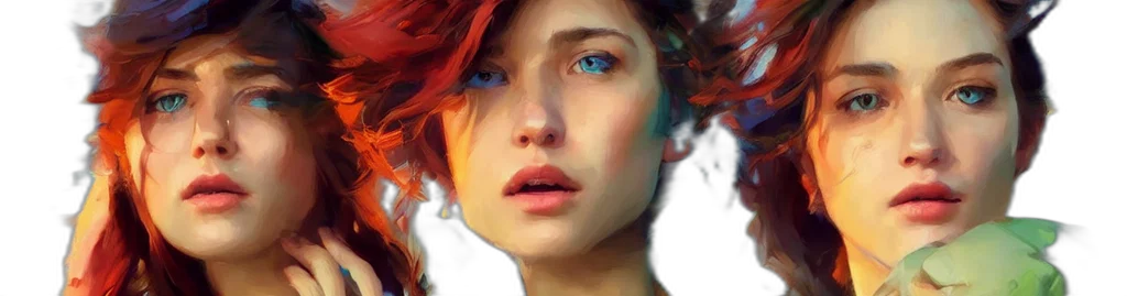 face, photorealistic, fantasy art, oil painting transparent PNG cut-out