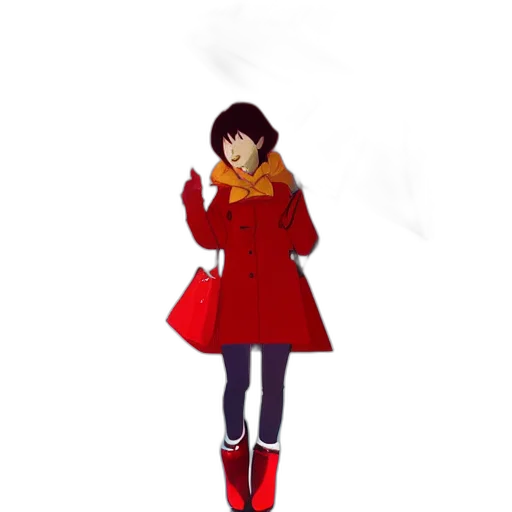 jacket, staff, umbrella, dress transparent PNG cut-out
