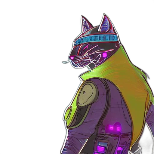 robot, mask, jacket, cyberpunk transparent PNG cut-out