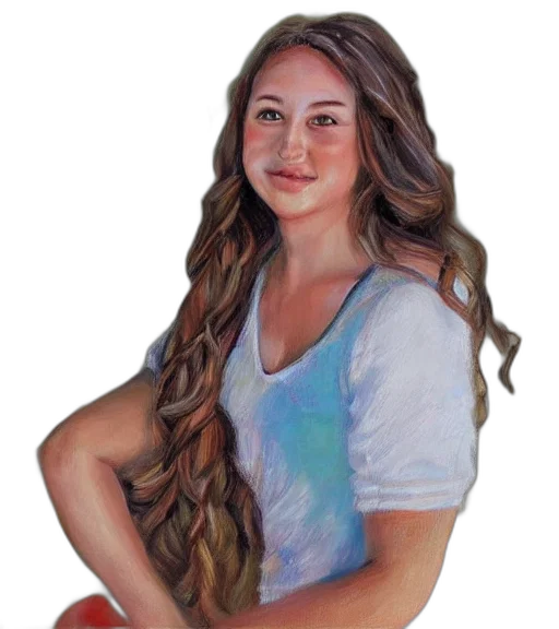 dress, face, hair, staff transparent PNG cut-out